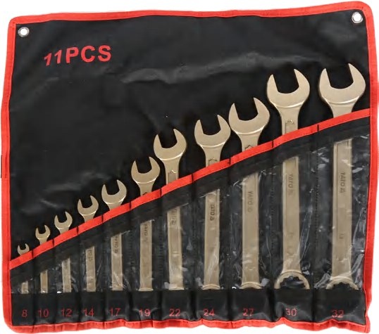Non-sparking bi-hexagonal ring spanner set 3235 g