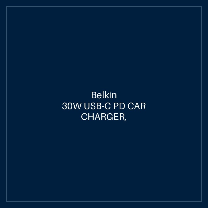 BELKIN 30W USB-C PD CAR CHARGER, BLACK