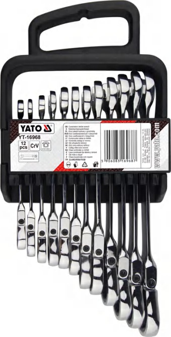 Flexible ratchet combination wrench set