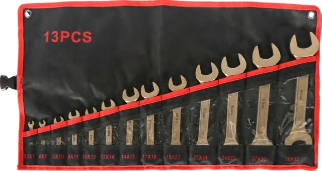 Non-sparking double open end spanner set