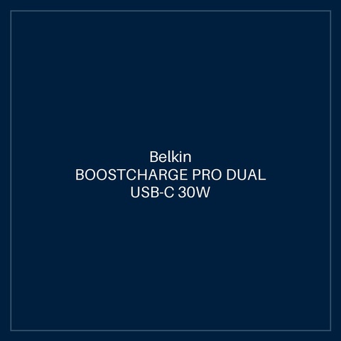 BELKIN BOOSTCHARGE PRO DUAL USB-C 30W WALL CHARGER