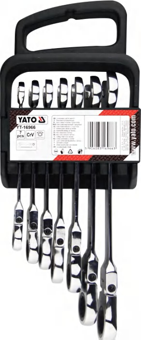 Flexible ratchet combination wrench set