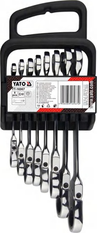 Flexible ratchet combination wrench set