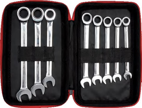 Combination ratchet wrench set