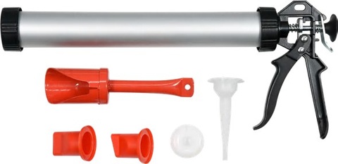Mortar gun with nozzles kit