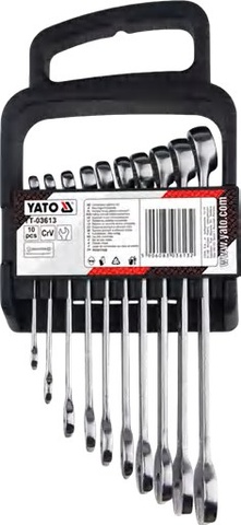 Stubby ratchet combination wrench set