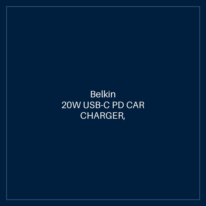 BELKIN 20W USB-C PD CAR CHARGER, BLACK