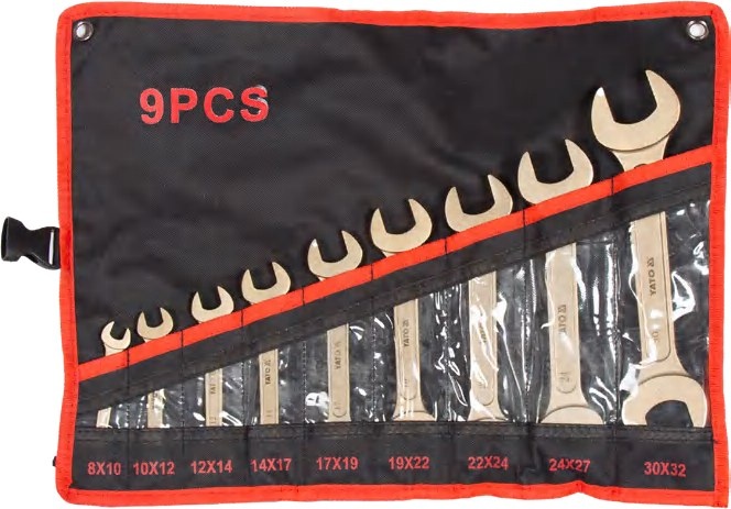Non-sparking double open end spanner set