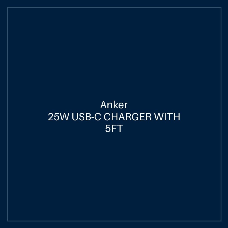 ANKER 25W USB-C CHARGER WITH 5FT C-C CABLE