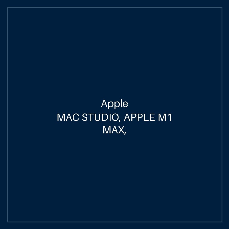 MAC STUDIO, APPLE M1 MAX, 10C CPU, 24C GPU, 32GB UM, 512GB SSD - SILVER
