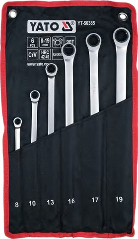 Extra long double ring ratchet wrench set