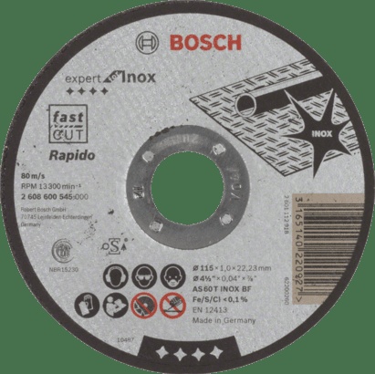 Bosch Metal Cutting: Expert for INOX straight cutting disc, 230 mm, 22.23 mm, 2,0 mm