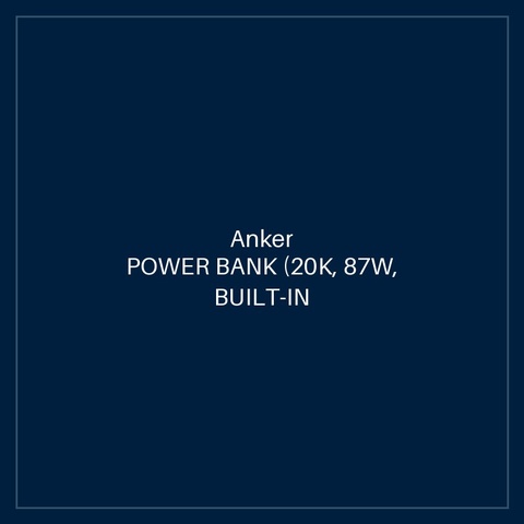 ANKER POWER BANK (20K, 87W, BUILT-IN USB-C CABLE) BLACK