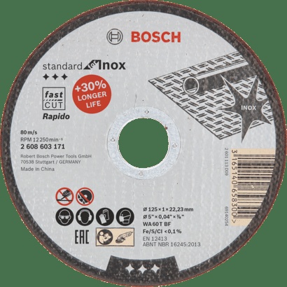 Bosch Metal Cutting: Standard for INOX straight cutting disc, 115 mm x 1,0 mm x 22,23 mm