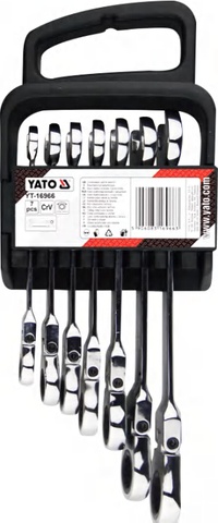 Flexible ratchet combination wrench set