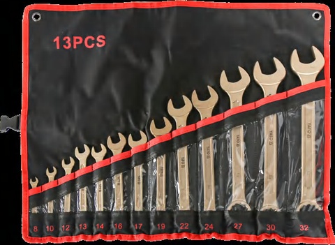 Non-sparking bi-hexagonal ring spanner set 3485 g