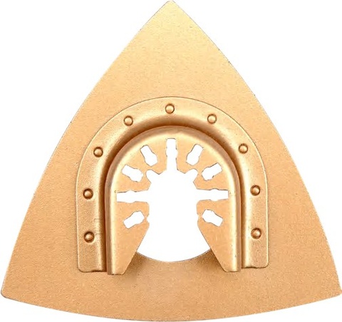 Brazed carbide triangular rasp for oscillating multitool