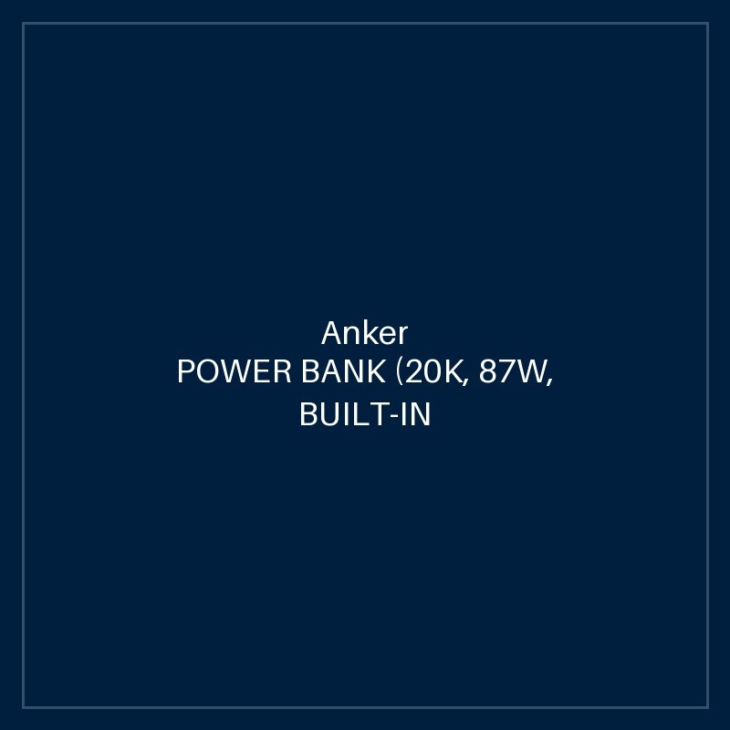 ANKER POWER BANK (20K, 87W, BUILT-IN USB-C CABLE) BLACK