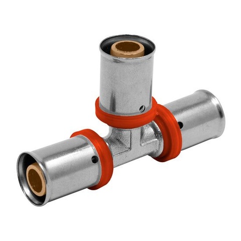 Tee Multilayer Press Fitting U Profile Red