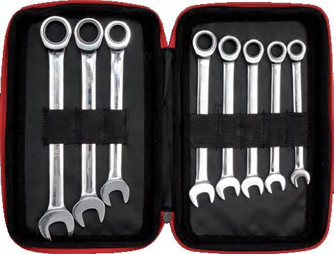 Combination ratchet wrench set