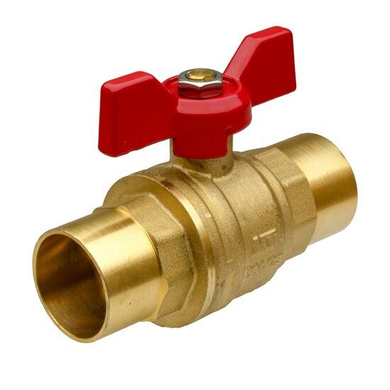 Solder Connection PN30 Ball Valve Butterfly Handle Color Red | Aster ...