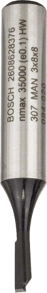 Bosch Routing: Straight bits 8 mm, D1 10 mm, L 20 mm, G 51 mm