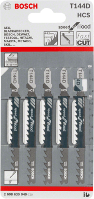 Bosch Jig Saw Blades: T 345 XF Progressor for Wood and Metal (5pcs)